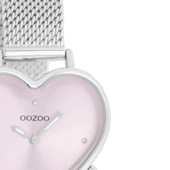 C11414 / 28x29mm / Silver / Pink -Oozoo C11414 3