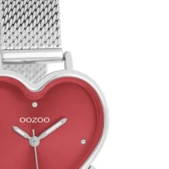 C11444 / 28x29mm / Silver / Red -Oozoo C11444 3