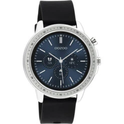 Q300 / 45mm / Silver / Black Rubber -Oozoo Q00300 b