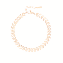 Rose Coloured Bracelet With V-chain