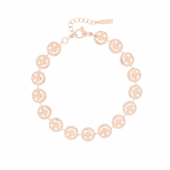 Rose Coloured Bracelet With Smileys