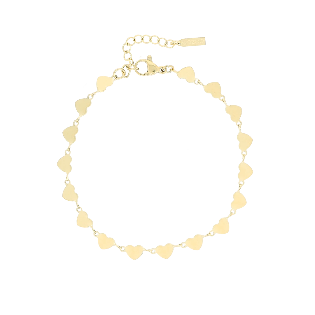 Gold Bracelet With Hearts 3 Gold Bracelet With Hearts