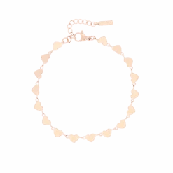 Rose Coloured Bracelet With Hearts