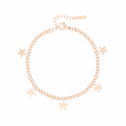 Rose Coloured Bracelet With Stars