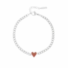 Silver Coloured Bracelet With Red Heart Charm