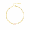 Gold Bracelet With Red Heart Charm