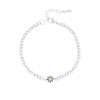 Silver Coloured Bracelet With Flower Charm