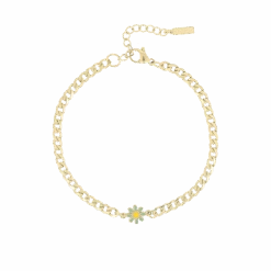 Gold Bracelet With Flower Charm