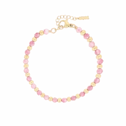 Gold Bracelet With Black Natural Stones