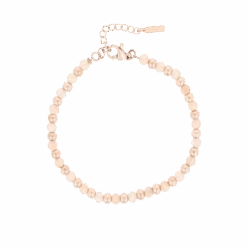 Rose Coloured Bracelet With Black Natural Stones