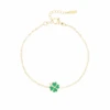 Gold Bracelet With A Green Clover