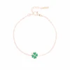 Rose Gold Bracelet With A Green Clover