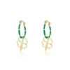 Gold Hoop Earrings With Clover Charm