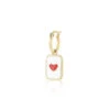 Gold Hoop Earring With Heart Plate 1 Gold Hoop Earring With Heart Plate -Oozoo SE 3013