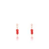 Rose Gold Earrings With Red Beads 1 Rose Gold Earrings With Red Beads -Oozoo SE 3020