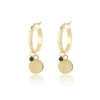 Gold Hoop Earrings With Coin Charm 1 Gold Hoop Earrings With Coin Charm -Oozoo SE 3025