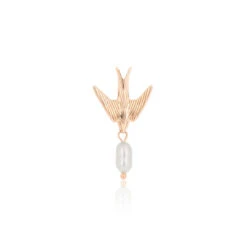 Rose Gold Earring With Swallow