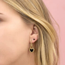 Gold Earrings With Black Or White Heart Charm -Oozoo SE 3031 SE 3055 1x1 fdd4fb2f 3baf 43b2 9f2f 355c8af43259