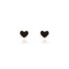 Rose Gold Earrings With Black Heart
