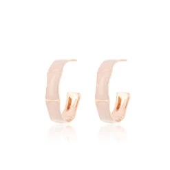 Rose Gold Earrings With Hoops Pink