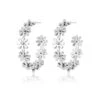 Silver Earrings With Flowers -Oozoo SE 3042
