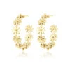 Gold Earrings With Flowers -Oozoo SE 3043