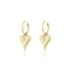 Gold Hoop Earrings With Heart Charm