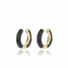 Gold & Black Hoop Earrings