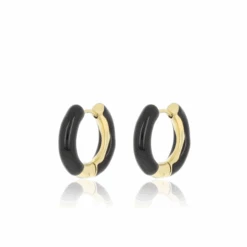 Gold & Black Hoop Earrings