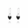 Silver Earrings With Black Or White Heart Charm 2 Silver Earrings With Black Or White Heart Charm -Oozoo SE 3054 BS 6418e134 311d 487f 8d19 4e26f7493924