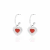 Silver Earrings With Red Heart Charm 1 Silver Earrings With Red Heart Charm -Oozoo SE 3058 2ec4b03b d868 49ef acaf 1872d1337462