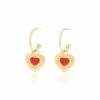 Gold Earrings With Red Heart Charm 1 Gold Earrings With Red Heart Charm -Oozoo SE 3059 a2f53988 bdf4 41fb 9e17 bd606dfd9ecd