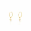 Gold Earrings With Star & Pearl Charms
