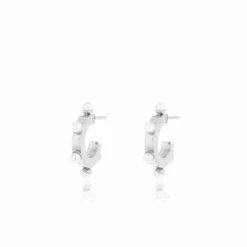 Silver Earrings With Pearls - Small