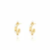 Gold Earrings With Pearls - Small