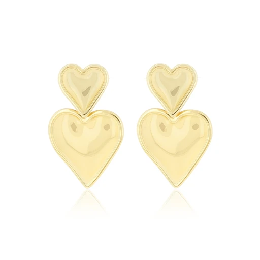 Gold Stud Heart Earrings 3 Gold Stud Heart Earrings