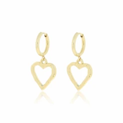 Oozoo 33 Gold Earrings With Heart Charm