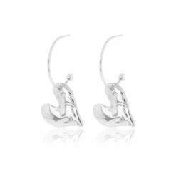 Silver Earrings With Heart