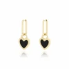 Gold Earrings With Black Or White Heart Charm 1 Gold Earrings With Black Or White Heart Charm -Oozoo SE3055 BG 556b030d 511d 4510 81f4 2b61c533f532