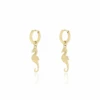 Gold Hoop Earrings With Sea Horse Charm 2 Gold Hoop Earrings With Sea Horse Charm -Oozoo SE3080