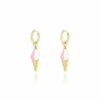 Gold Hoop Earrings With Ice Cream Charm