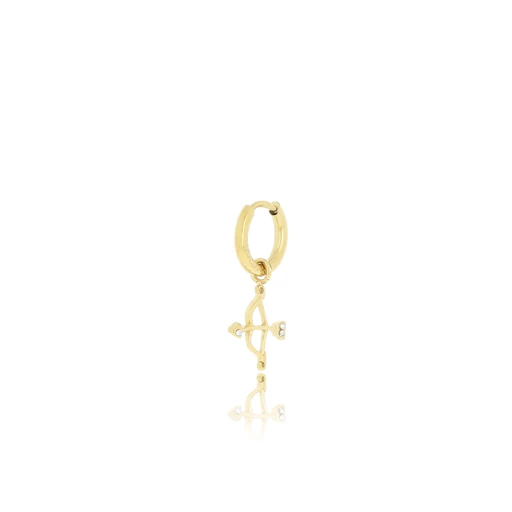 Gold Hoop Earrings With Bow And Arrow 3 Gold Hoop Earrings With Bow And Arrow