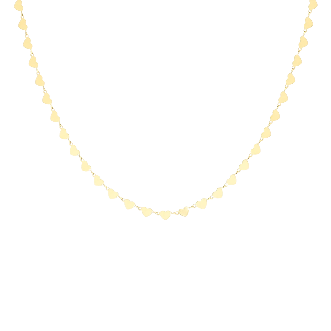 Gold Necklace With Hearts 3 Gold Necklace With Hearts