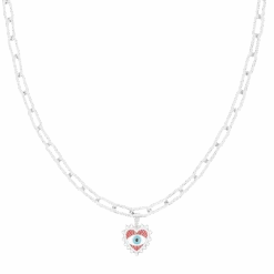 Silver Necklace With Evil Eye Charm