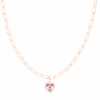 Rose Gold Necklace With Evil Eye Charm 1 Rose Gold Necklace With Evil Eye Charm -Oozoo SN 2020
