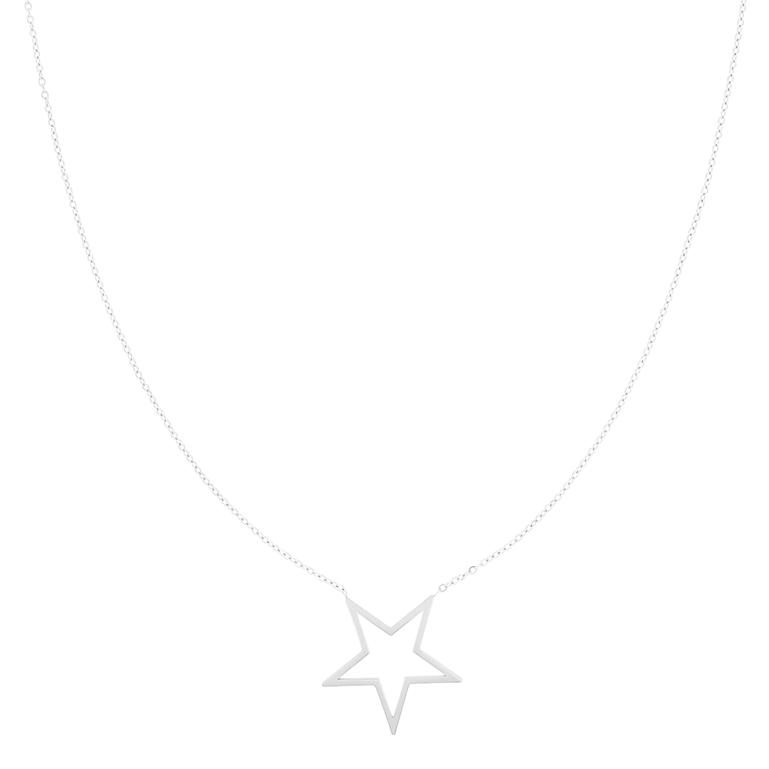 Silver Necklace With Big Star 2 Silver Necklace With Big Star