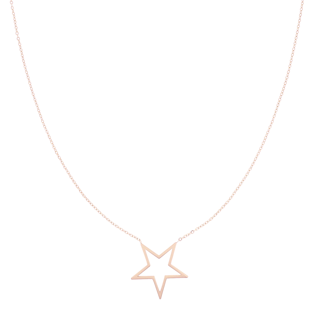 Rose Gold Necklace With Big Star 3 Rose Gold Necklace With Big Star