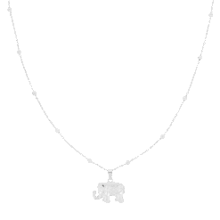 Silver Necklace With Elephant Charm