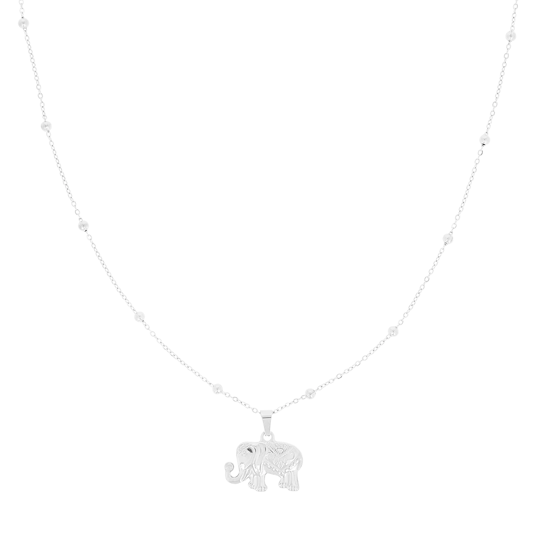 Silver Necklace With Elephant Charm 3 Silver Necklace With Elephant Charm