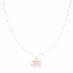 Rose Gold Necklace With Elephant Charm